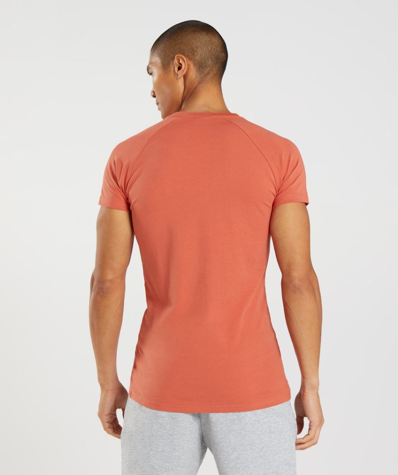 Men's Gymshark Apollo T-Shirts Orange | CA 75308D